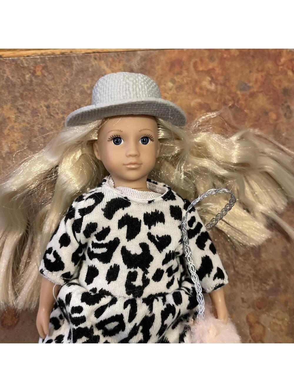 LORI Brinne Our Generation 7" Battat Fashion Doll Cow Print Dress No Boots
